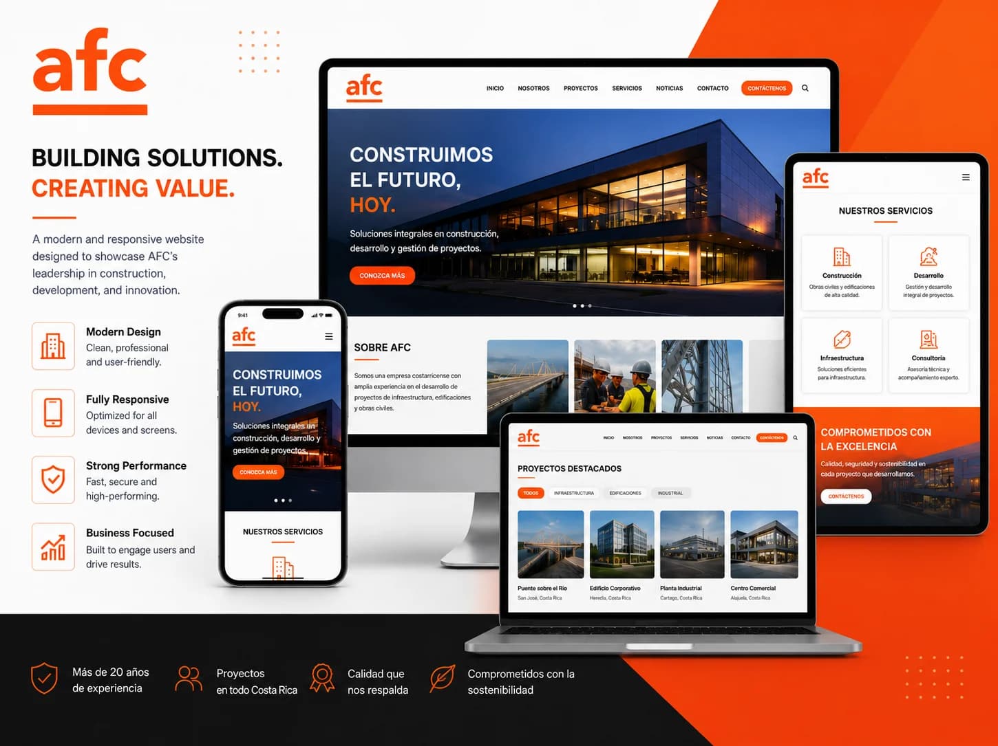 AFC modern responsive business website design.