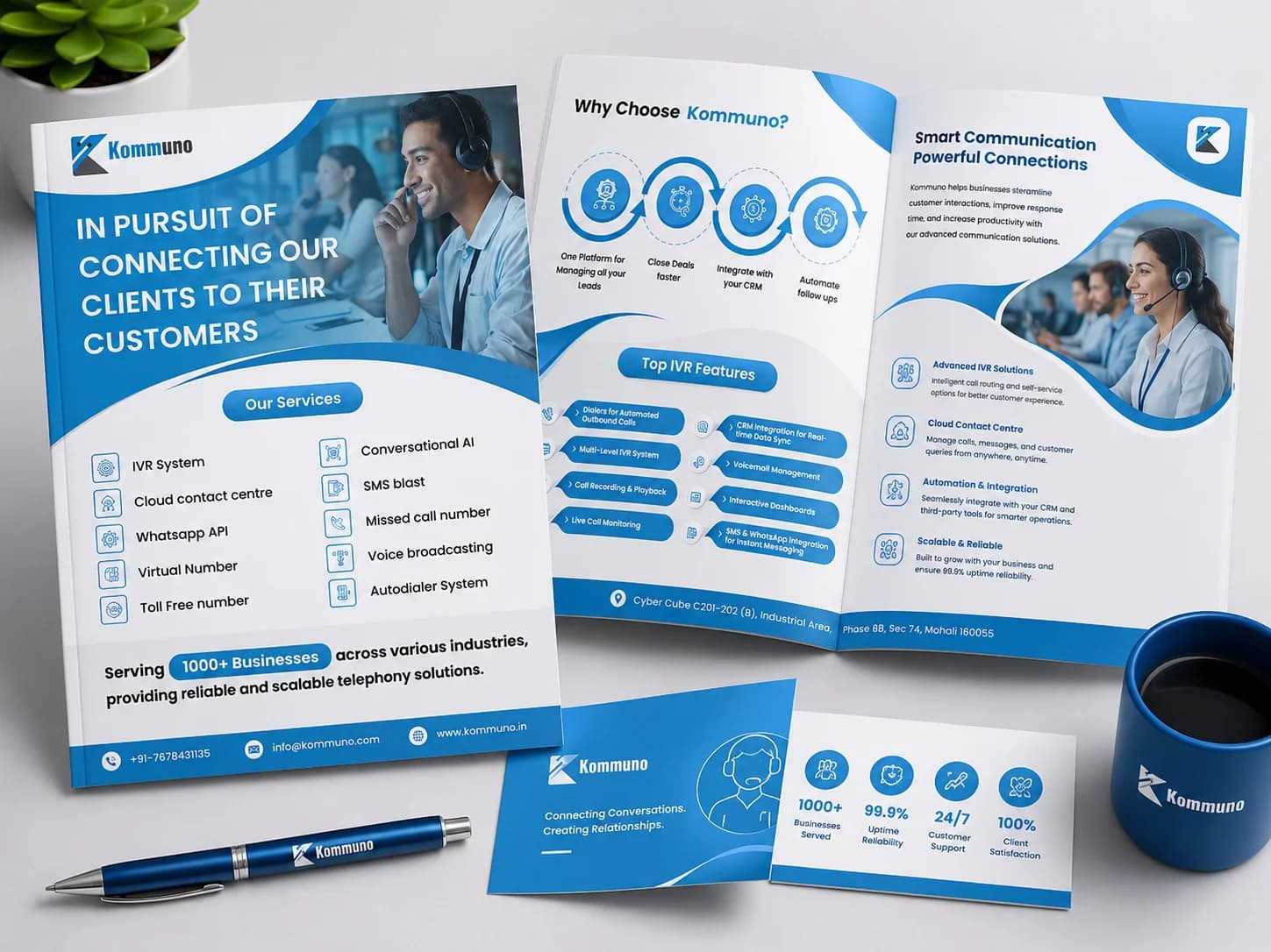 Kommuno business communication brochure mockup