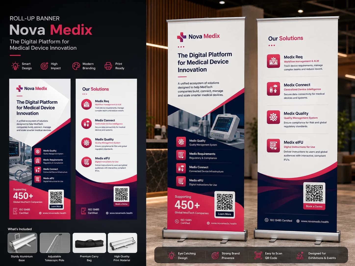 Nova Medix healthcare roll-up banner mockup