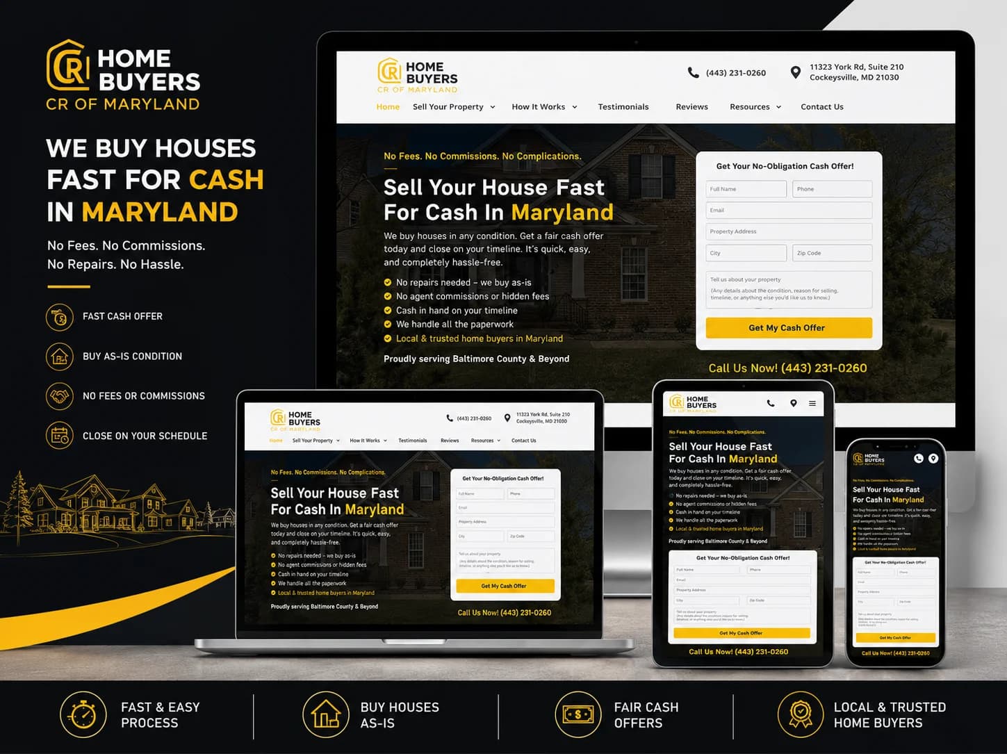 CR of Maryland responsive real estate website UI design.