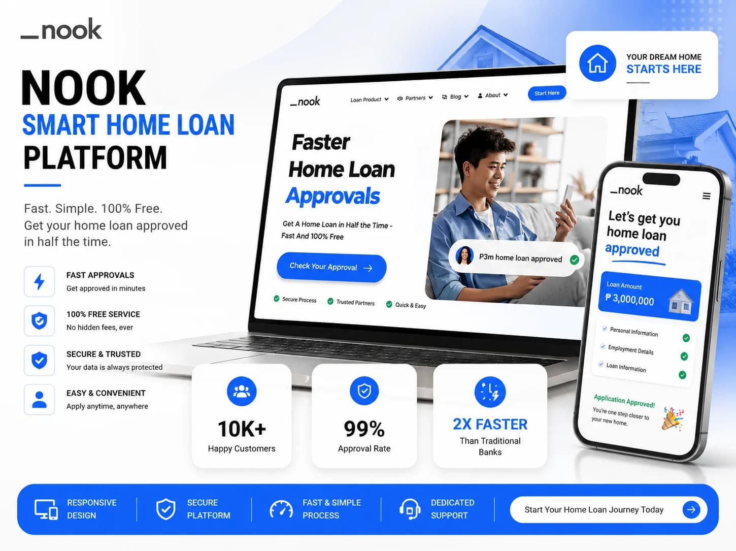 Nook smart home loan platform UI
