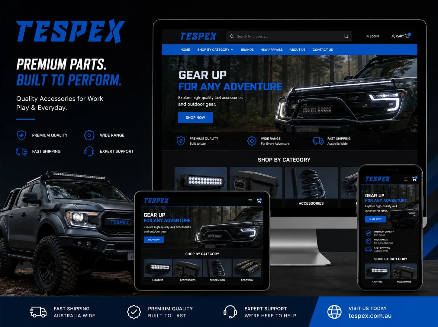 TESPEX automotive accessories responsive website
