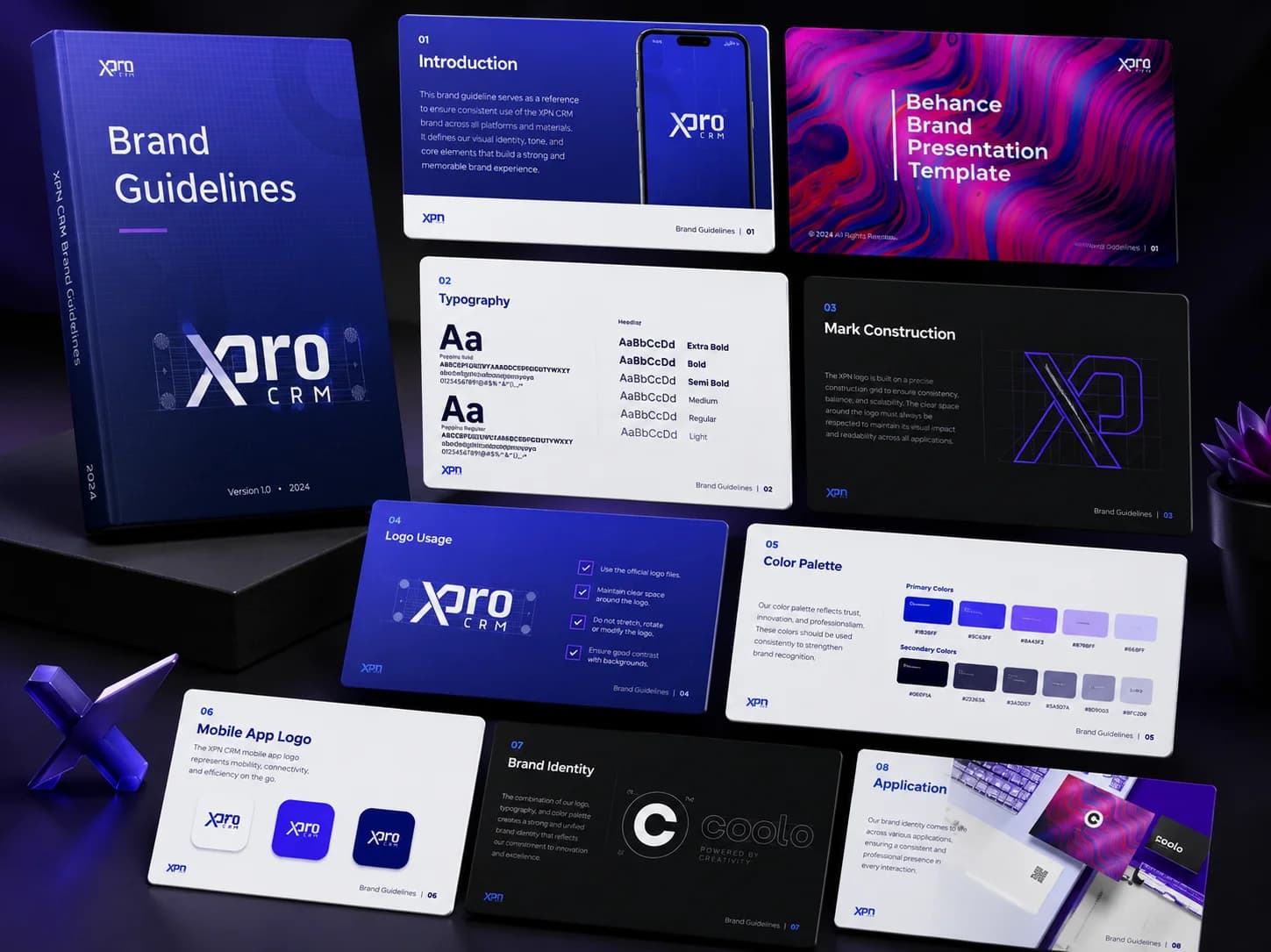 Xpro CRM branding guideline and identity design
