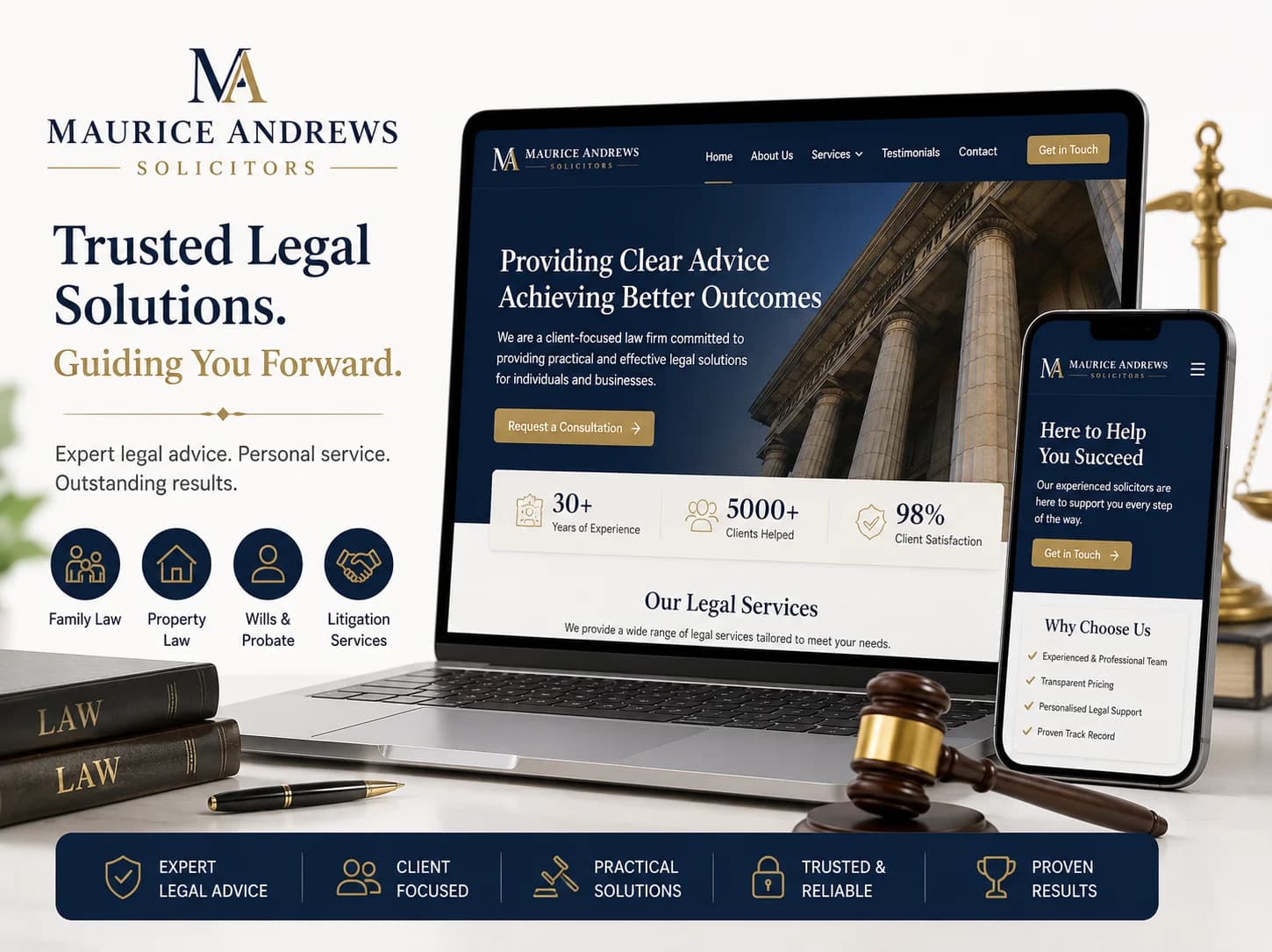 Maurice Andrews Solicitors legal website UI