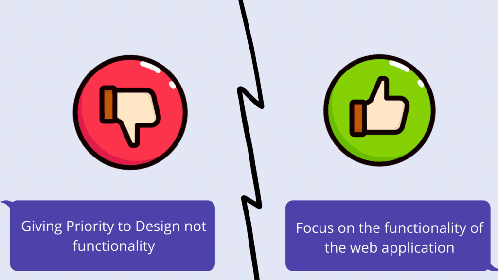 Focus on the functionality of the web application