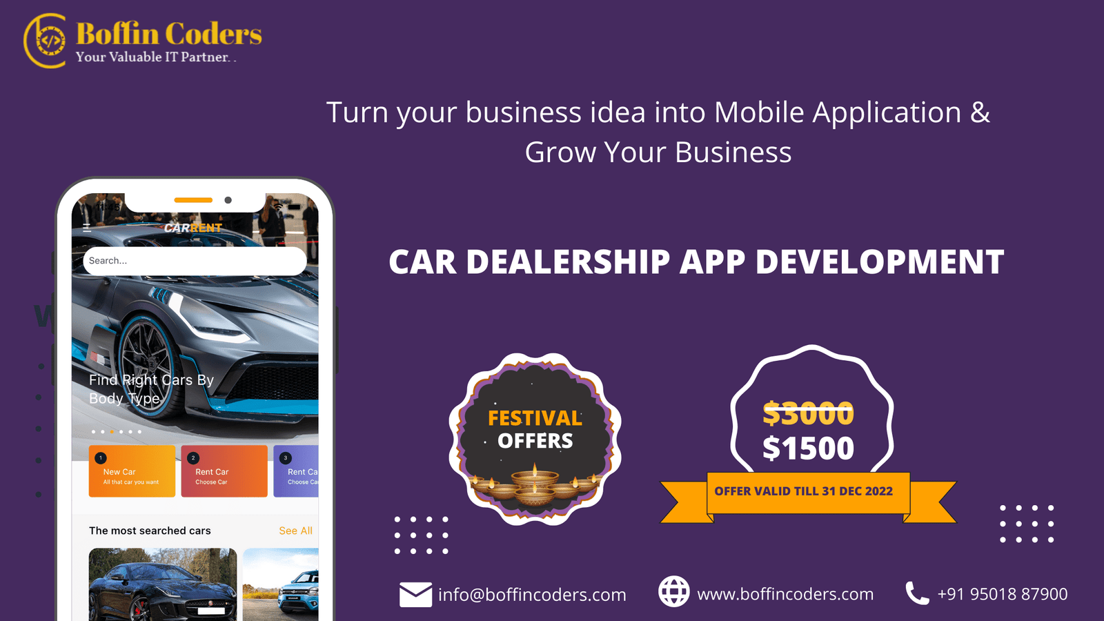 Build a car dealership app based on your features